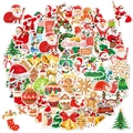 Waterproof holographic laser Christmas stickers featuring Santa, snowman and reindeer motifs - Holographic Christmas Style A (TN-Q6)