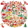 Holographic laser Christmas sticker set with cartoon Santa Claus and reindeer designs - Christmas Style A (TT123)