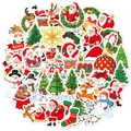 Holographic laser Christmas stickers featuring Santa, reindeer, and waterproof PVC icons - 4-5cm / Kids Christmas Style A (TN-N36)