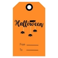 Orange Happy Halloween gift tags with black spider illustrations and hanging rope - Orange Spider Style (款2)