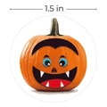 Autocollants de citrouille d'Halloween de 1,5 pouce avec des visages de vampire effrayants - 25mm Diamètre (500 Feuilles/Rouleau)
