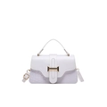 Petit sac à main blanc et lavande en cuir PU avec motif crocodile et fermoir en métal doré - Blanc