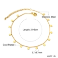 Details des vergoldeten Edelstahl-Fußkettchens mit 3,7mm Sternanhängern und Verlängerung - Gold Stern Stil (AN117001G)