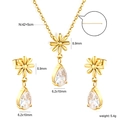 Set gioielli margherita dorata con collana e orecchini pendenti zircone a goccia - Oro (SE26490AG)