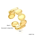 8mm wide 18K gold plated oval open ring for women with adjustable sizing and 3.4g weight - Size 8 (Adjustable) / Gold (RI161608G)