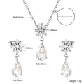 Dettagli del set con fiocco e zirconia che mostrano dimensioni e estensione - Argento (SE26490AS)
