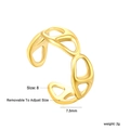 Detalle del anillo geométrico bañado en oro 18K con ancho de 7,5mm y un peso de 2g - Estilo de Cadena de Ancla Nariz de Cerdo (RI160608G)