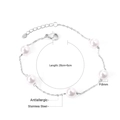 Elegantes 18K vergoldetes Edelstahl-Perlenarmband mit 8mm Perlen und 20+5cm Kette - Silber-Stil (BR219601S)