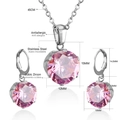Detailed size specifications for pink zircon six-prong jewelry set in stainless steel - Silver Metal With Pink Stone (SE23180FS)
