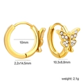 Détail des boucles d'oreilles papillon avec zircons blancs et mesures précises - Style de Papillon Serti de Zirconia (EA33720AG)