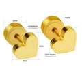 Dettagli di orecchini a cuore placcati oro 18K con chiusura a vite anallergica - Stile Cuore Oro (EA601001G)