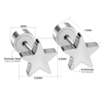 Tabella taglie dettagliata per orecchini a stella in acciaio inossidabile anallergico - Stile Stella Argento (EA600901S)