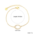 Dettaglio del bracciale in acciaio dorato lungo 18+3cm con pendente in zircone pavé - Stile Zirconia Ovale (BR26720AG)
