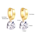 Elegante vergulde roestvrijstalen hartjes oorbellen met facetgeslepen kristallen - Gouden Hartstijl (EA548702G)