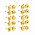 Macro-opname van hartvormige gouden oorbellen met kleine zirkonen en geborstelde afwerking - Hartvorm Geborsteld Met Zirconia-stijl (EA101502G) / Goud