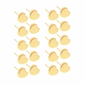 Groothandelsset van tien paar gouden hartjes oorbellen met een gepolijste spiegelafwerking - Hartvorm Eenvoudige Stijl (EA101501G) / Goud