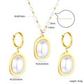 Set classico di collana e orecchini di perle dorate con specifiche delle misure - Set di Perle Ovali Vintage (SE26690AG)