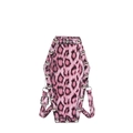 Borsa a tracolla a forma di bara con stampa leopardata rosa e borchie in metallo - Rosa