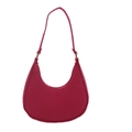 Fuchsia hobo schoudertas met krokodillen reliëf en trendy halve maan vorm voor dames - Rozerood