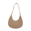 Chique hobo schoudertas met krokodillenpatroon in abrikoos kunstleer, minimalistische stijl - Khaki