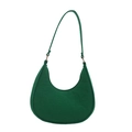 Levendige groene hobo schoudertas met krokodillentextuur en gouden details op wit - Groen