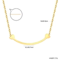 Minimalist 18k gold plated curved bone necklace with heart accents and 45cm chain length - Curved Smile Heart Style (NE2C5601G)