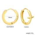 18K gold plated geometric huggie hoop earrings with dimensions and weight specs - Gold Micro Spike Decorative Style (EA335501G)