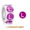 Rouleau d'autocollants de taille magenta 1 pouce avec lettre L blanche pour vêtements - L (Couleur)