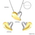 Dettaglio del set collana e orecchini a cuore bicolore con misure e peso inclusi - Stile Bicolore Oro e Argento (SE268001M)