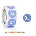 Autocollants ronds bleus taille XL pour vêtements en rouleau pour emballage textile - XL (Couleur)