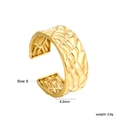 Detail view of 18K gold plated hollow geometric ring with dimensions 8.3mm and size 8 - Gold 3D Quilted Motif (RI163508G)