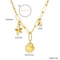 18k vergoldete Edelstahlhalskette mit Seestern, Muschel und Zirkonia Anhängern - Gold (NE2F930AG)