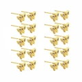 Detailed set of 10 pairs of golden butterfly stud earrings with sparkling crystals - 10 Pairs Set / Gold Butterfly Style (EA102822G)