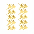 Detailed view of ten pairs of gold dragonfly stud earrings arranged in a clean matrix layout - 10 Pairs Set / Gold Dragonfly Style (EA102701G)