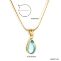 Collana a catena serpente dorata stile francese con pendente a goccia blu chiaro - Stile Gemma a Goccia d'Acqua Blu Chiaro (NE2F760KG)