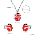 Dettagli set gioielli coccinella con dimensioni della collana e dei ciondoli - Stile Argento (SE26410MS)