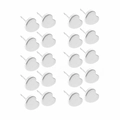 Set van 20 zilveren roestvrijstalen hartvormige oorknopjes voor sieraden maken - Hartvorm Eenvoudige Stijl (EA101501S) / Zilver