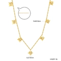 Detailansicht der goldene Sternhalskette mit Maßen 40+5cm und 9,2x10mm großem Anhänger - Achtzackiger Stern Einzelner Zirkonia Stil (NE2D480AG)