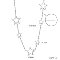 Minimalist silver stainless steel hollow star necklace with adjustable 40+5cm chain - Silver (NE2F8301S)
