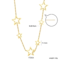 Detailed size specifications for 18K gold hollow star necklace showing 40+5cm length - Gold (NE2F8301G)