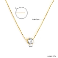 Dettaglio catena oro 40+5cm con ciondolo in zircone 5mm e incastonatura a 4 griffe - Oro Zircone Tondo Bianco (NE2F780AG)