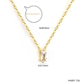 Elegant gold stainless steel necklace with a rectangular zircon pendant and 45cm chain - Gold White Rectangle Zirconia (NE2F040AG)