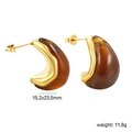 Dettaglio orecchini in resina vintage con dimensioni 15,2x23,5mm e peso di 11,8g - Stile Goccia d'Acqua Irregolare Ambra (EA33520GG)