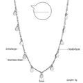 Detailed close-up of antiallergic stainless steel silver chain with a round disc pendant - Silver Round Disc Pendant Style (NE2B5001S)