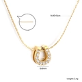 Especificaciones de tamaño del collar de herradura dorado con incrustaciones de circonio - Estilo Herradura (NE2E130AG)