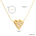 Detalle del collar de corazón con cadena 40+5cm, colgante 8x9mm y piedras de circonia - Estilo Corazón (NE2E970AG)