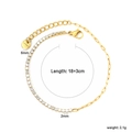 Detailed view of 18+3cm gold stainless steel chain bracelet with white cubic zirconia - White (BR27030AG)