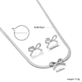 Set gioielli fiocco argento 12x20mm con collana a serpente e dettagli misure - Stile a Fiocco (SE267101S) / Argento