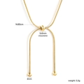 Detail of adjustable slider clasp and polished 18K gold snake chain with bead ends - Gold (NE2G0501G)