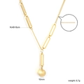 Détail du collier Y en or 18K avec pendentif boule mate 10mm et chaîne à maillons - Boule d'Or Dépolie (NE2E9601G)